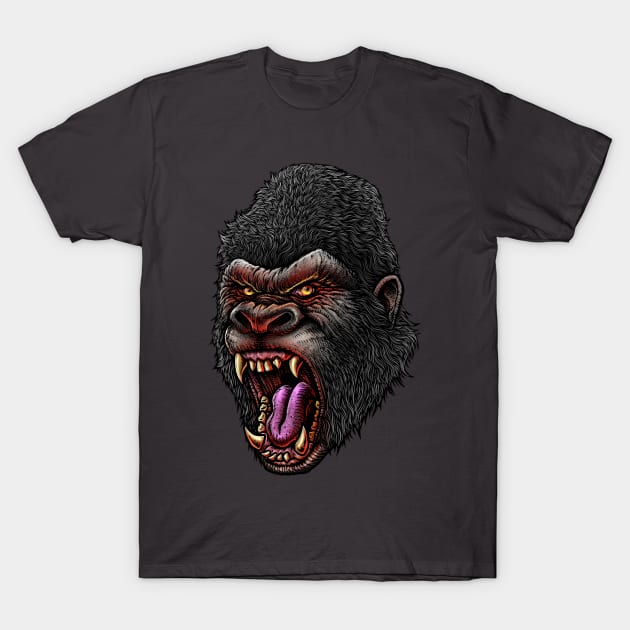 Mad Kong Head T-Shirt by LillyRise